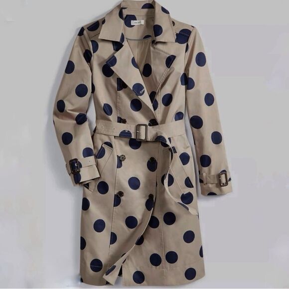 On 34th Plus Size Polka Dot Trench Coat - Picture 8 of 8